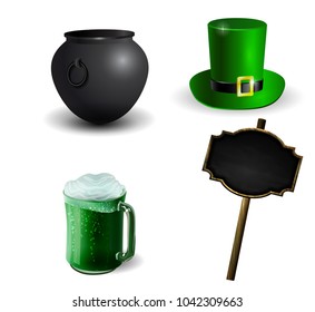 Set of elements for St Patrick s Day