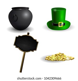Set of elements for St Patrick s Day