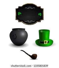 Set of elements for St Patrick s Day