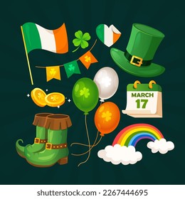 Set of elements for St. Patrick's day