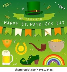 Set of elements for St. patrick's day