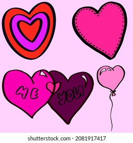 Set of elements for st. Valentine's day.
