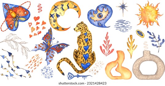 Set of elements in the style of "BOHO"