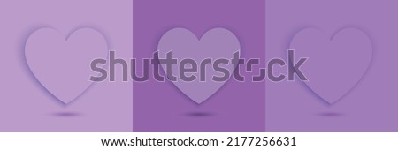 Set of elements for valentine day design. heart of pastel grape soft heart shape frame design. Top view. Collection of 3D geometric backdrop cosmetic product display. heart vector illustration