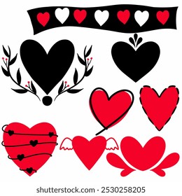 Set of elements for Valentine's day 