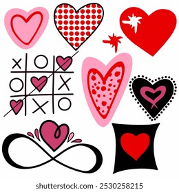 Set of elements for Valentine's day 