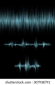 A set of elements with the vibration of the sound. Resonance. Pulse. cardiogram
