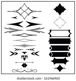 Set of elements for vintage style of design 