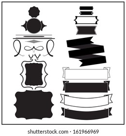 Set of elements for vintage style of design 
