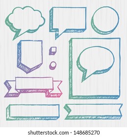 Set of elements for web design. Drawing by hand. Vector illustration for design