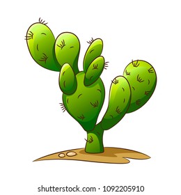 Set of elements of the Wild West. The equipment of cowboys. Cactus. Vector illustration. Isolated images on white background.