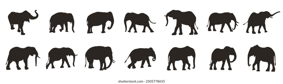 Set of Elephant icons collection