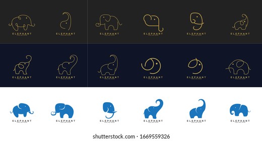 Set of Elephant Logo Design with modern concept. Icon elephant vector