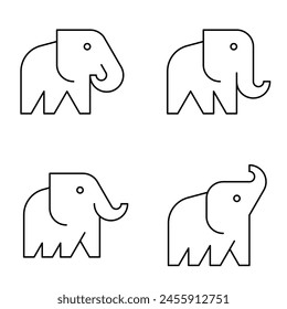 Set of Elephant logo. Icon design. Template elements