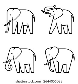 Set of Elephant logo. Icon design. Template elements