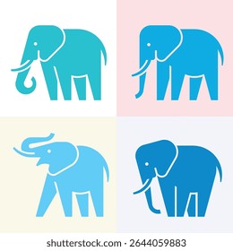 Set of Elephant logo. Icon design. Template elements