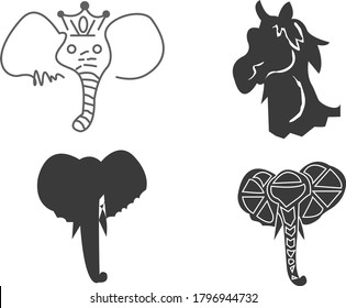 set elephant logo - vector illustration, emblem design on white background.horse vector 