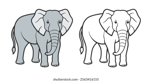 Set of Elephant Silhouette vector illustration art design image. Elephant shadow hand drawn. Animal Elephant Silhouettes vector illustration. Elephant Artwork Vector Design.