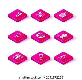 Set Elevator for disabled, Crutch crutches, Dental implant, Adult diaper, Blind human holding stick,  Intercom and Joint pain, knee pain icon. Vector