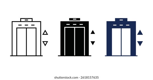 Set of elevator icons in vector format