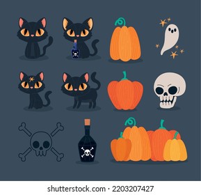 set of eleven halloween items