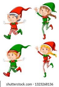 Set of elf character illustration