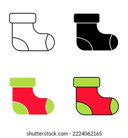 Set of Elf shoes in flat style isolated