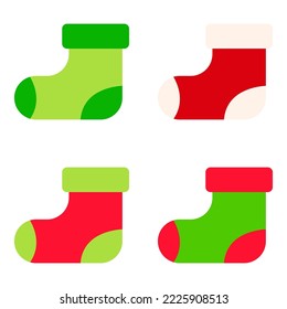 Set von Elf-Schuhen im flachen Stil einzeln