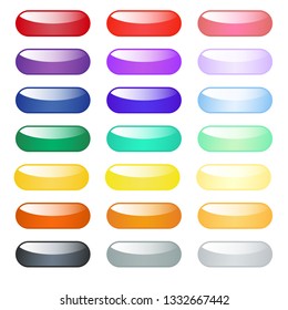 Set of Ellipse Glossy Buttons, vector illustration.
