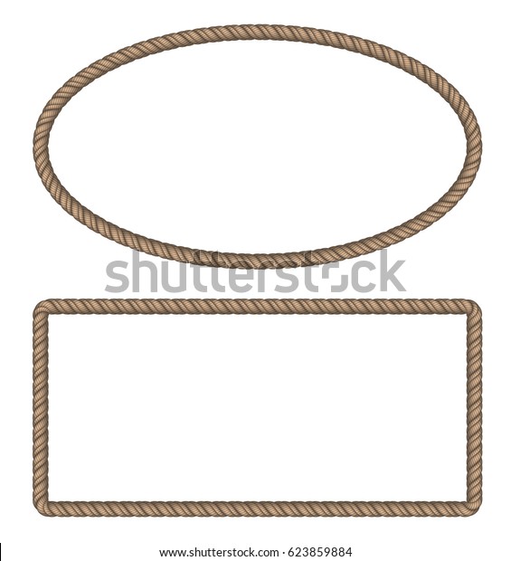 Download Set Ellipse Rectangle Rope Border Cord Stock Vector ...