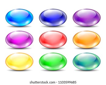 Set of elliptical backgrounds with space for your text. Vector illustration