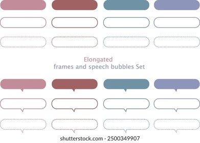 A set of elongated frames and speech bubbles