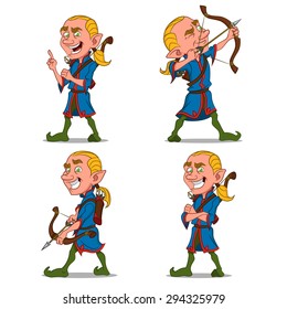 set of elves. Vector illustration.