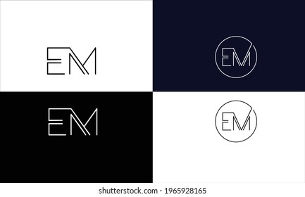 Set Of EM ,ME Abstract Letters Logo Monogram