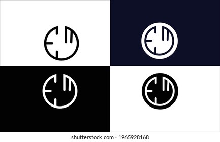 Set Of EM ,ME Abstract Letters Logo Monogram