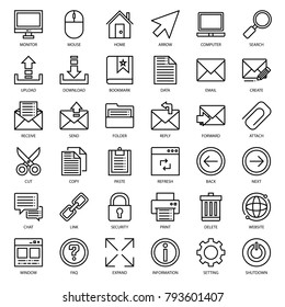 set of email connection icon, isolated on white background