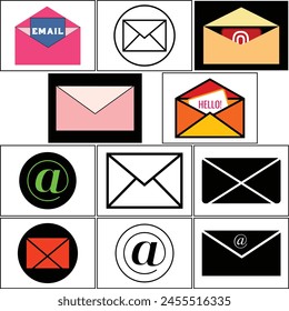  Set of Email Icon Design.
