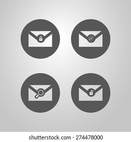 Juego de diseños de iconos de correo electrónico para el sitio web