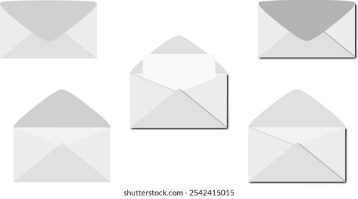 Set of email icon isolated on white background, envelopes icon.