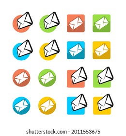 Set of Email icon vector design, moden letter or envelope icon symbol for web or mobile app