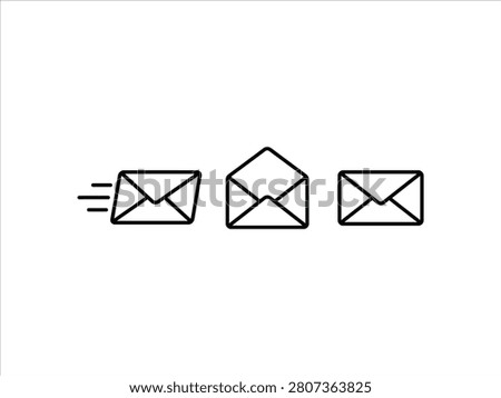 Set of email icons, envelope symbols, vector illustration