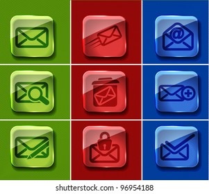 Set of Email Icons graphics for web icon collections.