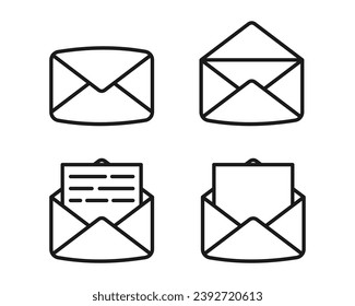 Conjunto de iconos de correo electrónico ilustración vectorial