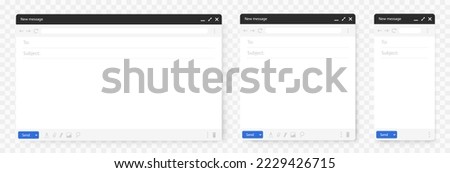 Set of email interface. Template of browser window illustration