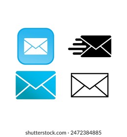Set of Email Mail Envelope Express Delivery Quick Vector Logo Design