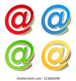 Set of email symbols, vector eps10 illustration