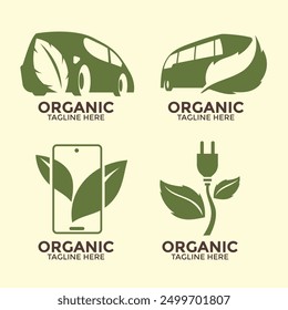 Conjunto de emblema para productos ecológicos
