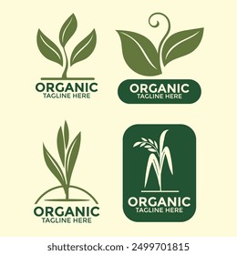 Set of emblem for organic products