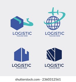 Set of emblem template for logistics and delivery company