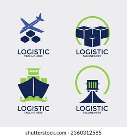 Set of emblem template for logistics and delivery company